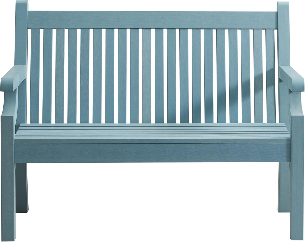 Winawood Sandwick Polymer Wood Effect 2 Seat Garden Bench - Powder Blue