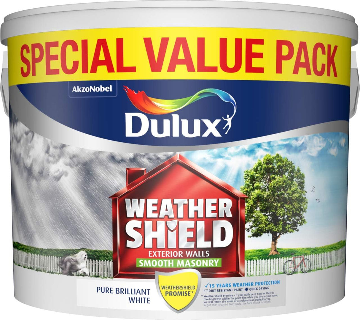 Dulux Weathershield Smooth White Masonry Acrylic Paint 7.5L