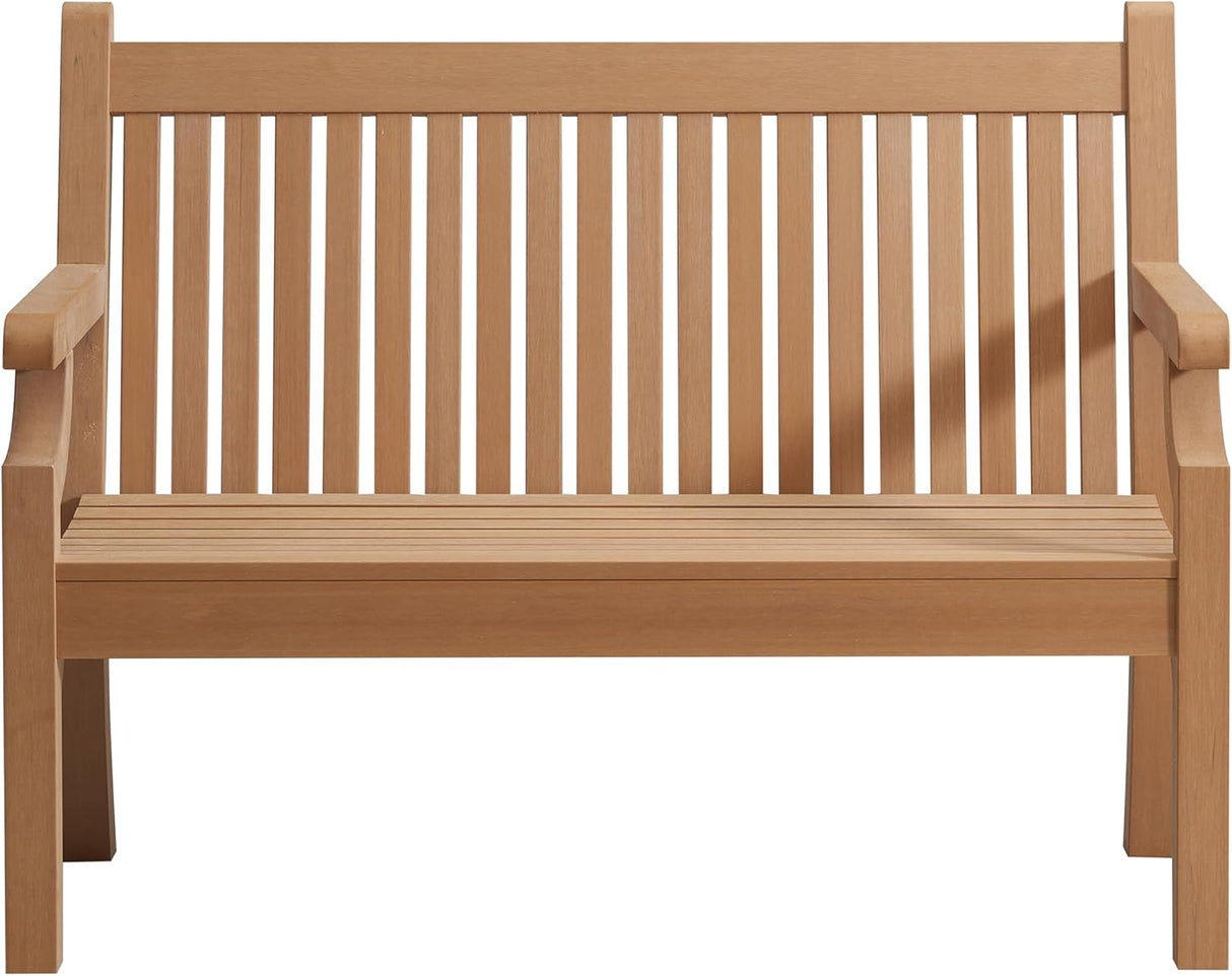 Winawood Sandwick Polymer Wood Effect 2 Seat Garden Bench - New Teak