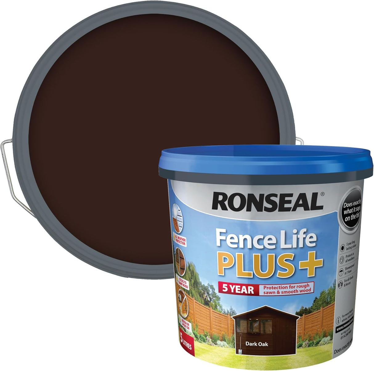 Ronseal Fence Life Plus+ - Dark Oak 5L