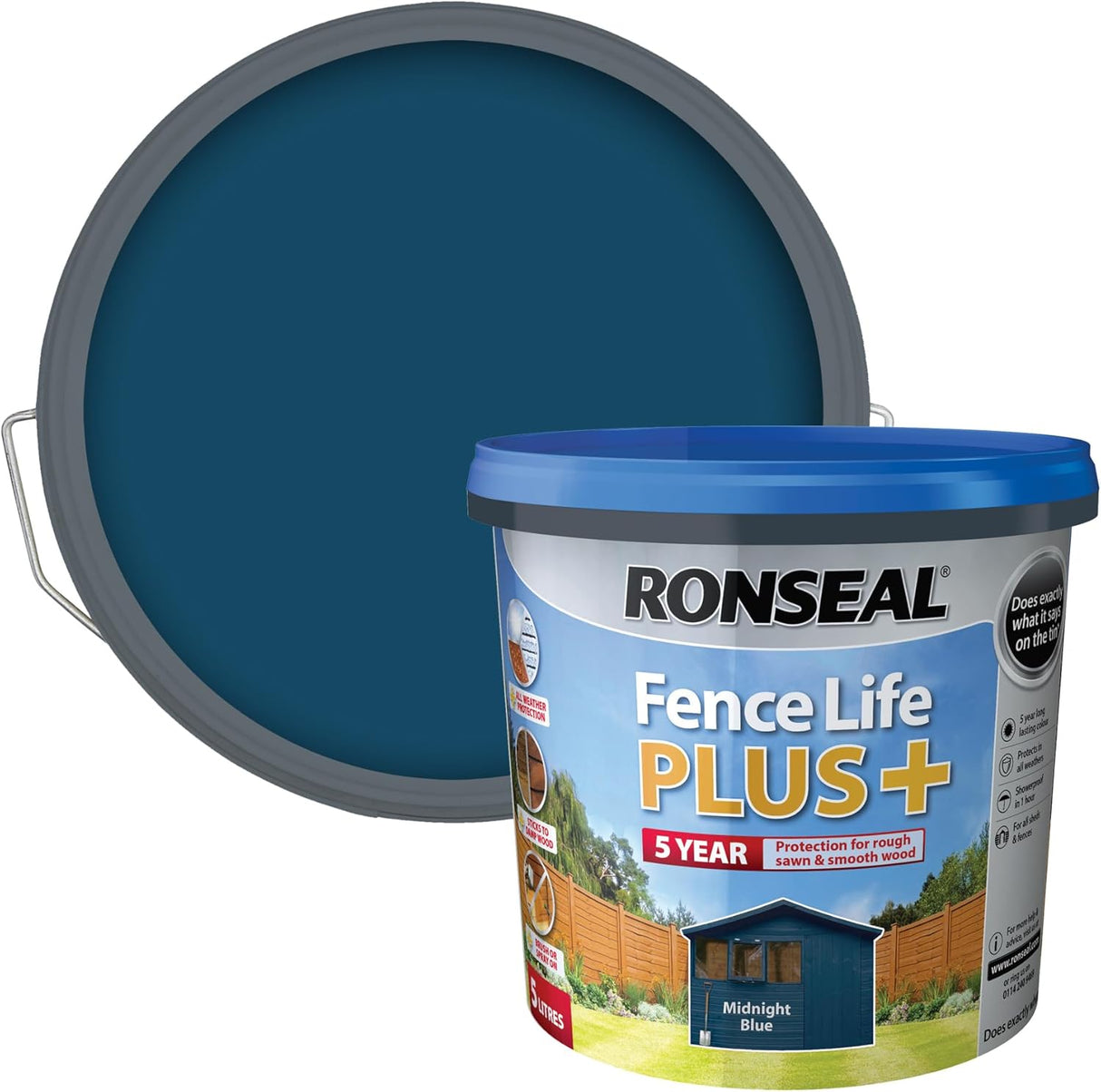 Ronseal Fence Life Plus+ - Midnight Blue 5L
