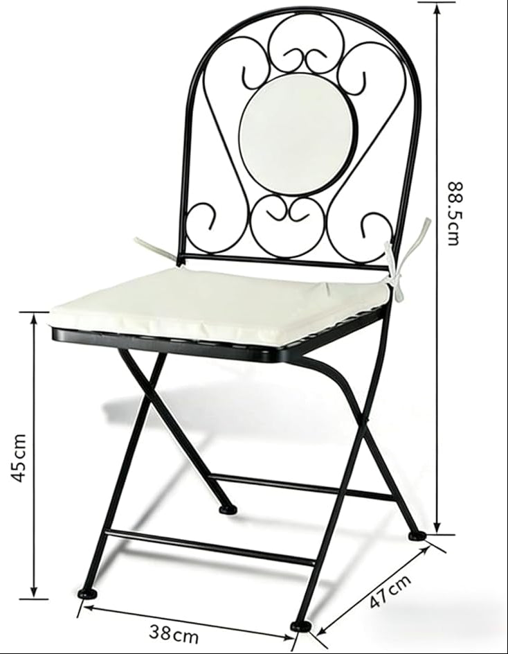 Peacock Print Mosaic Metal Bistro Chairs
