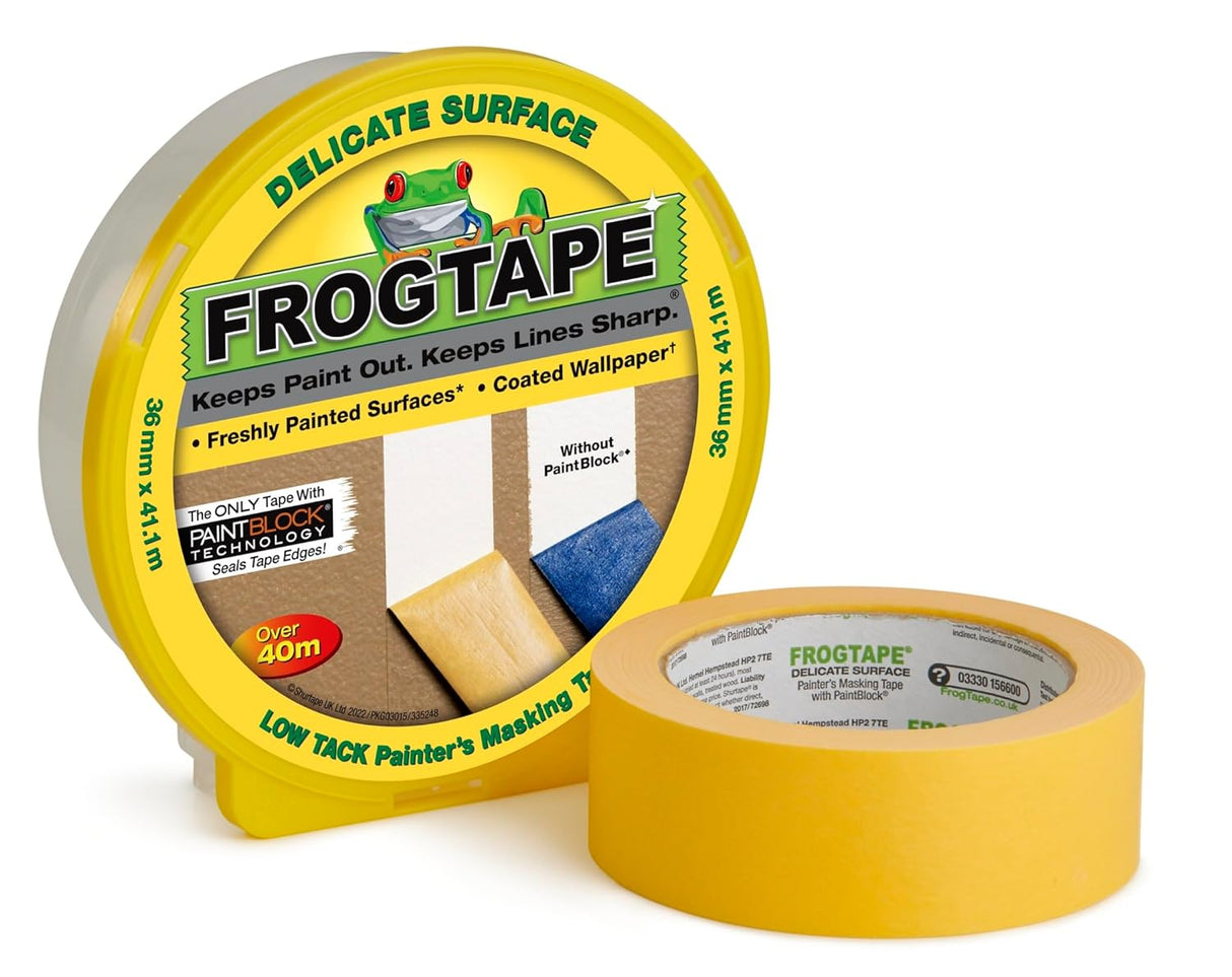 Frog Tape Yellow Delicate Surface Painters Masking Tape 36mm x 41.1m