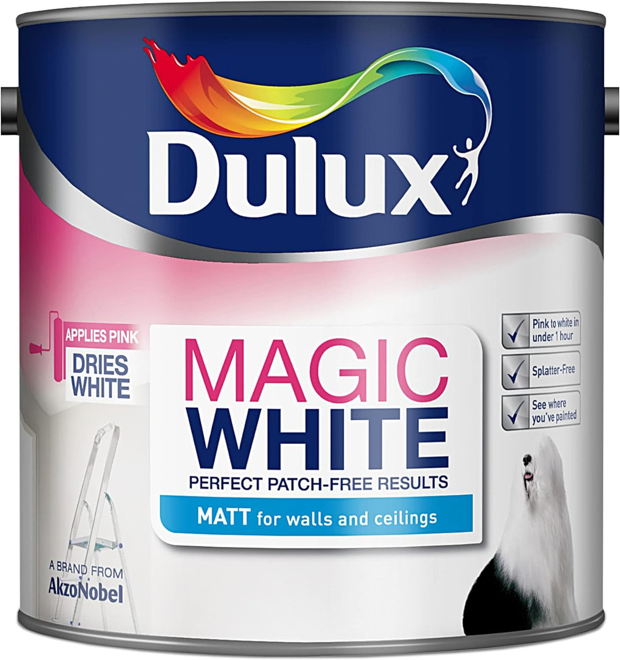 Dulux Magic Pure Brilliant White Matt Emulsion Paint 2.5L