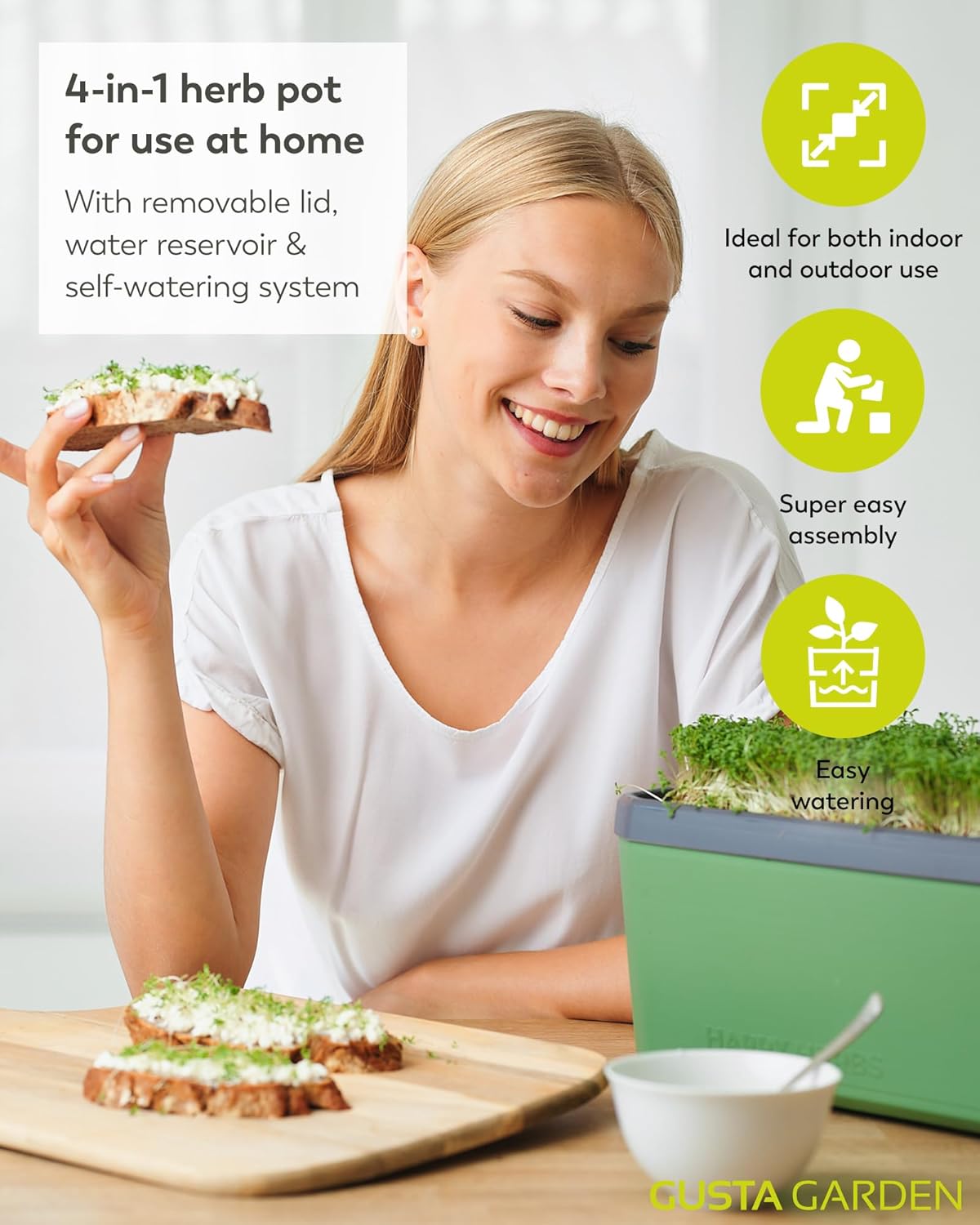 Harry Herbs 4-in-1 Herb Pot - Dark Green