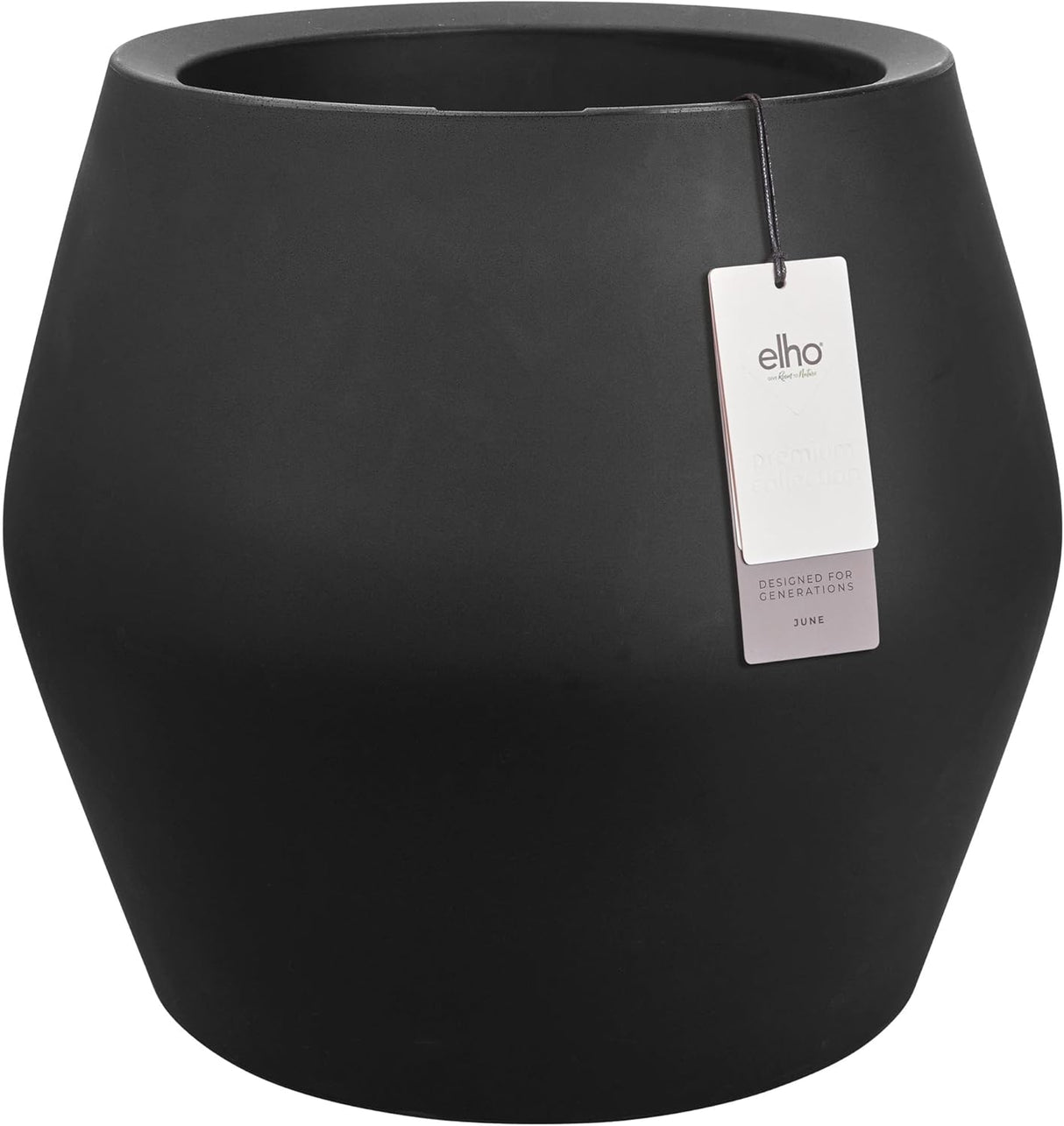 June Split 46cm Low Indoor / Outdoor Pot - Black