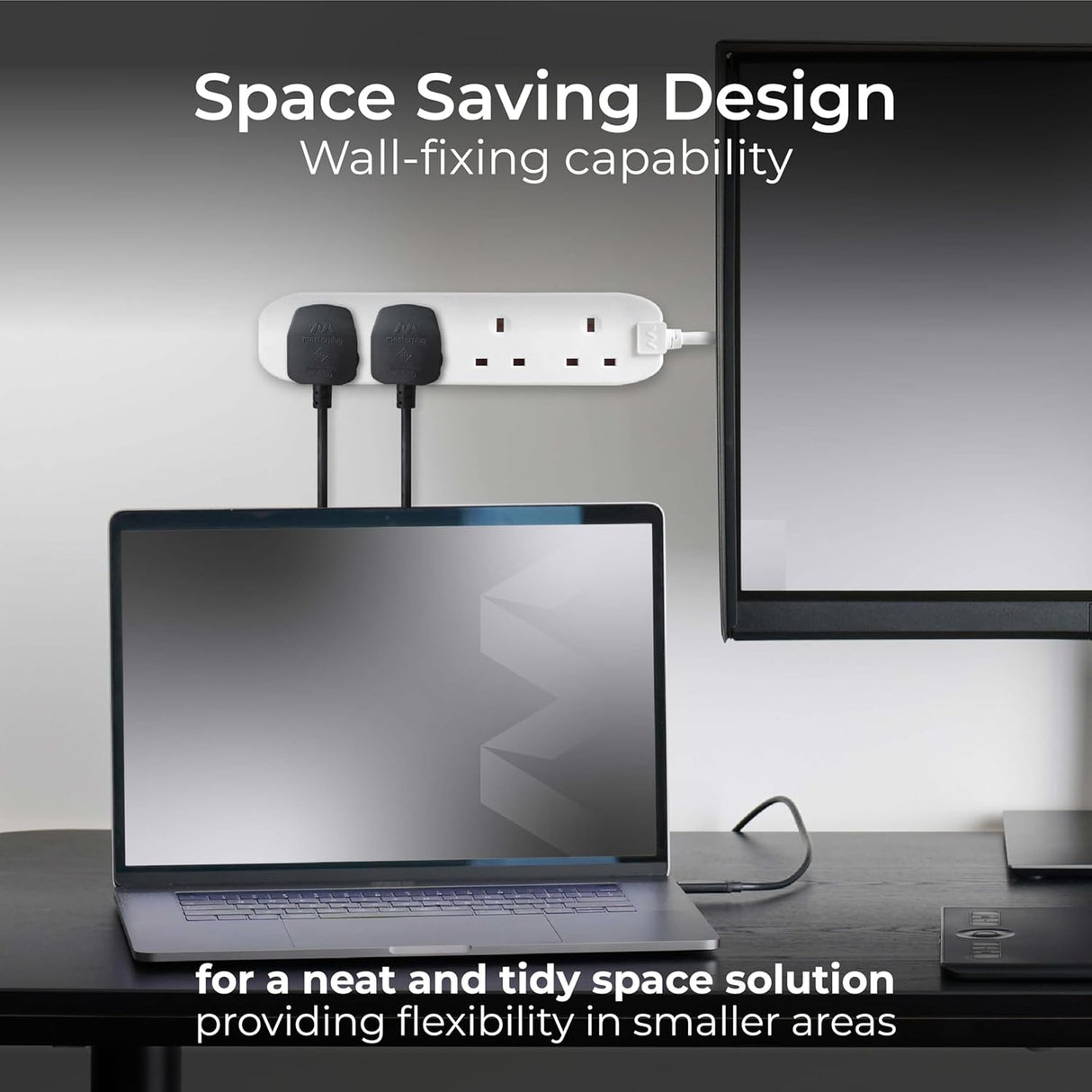 Four Socket Extension Lead, Unswitched, 5 Metre Cable, 4-Way Plug Extension Cable