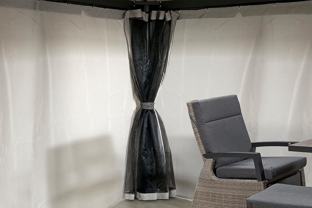 Roma Heavy Duty Gazebo 3 x 3 m with Curtains