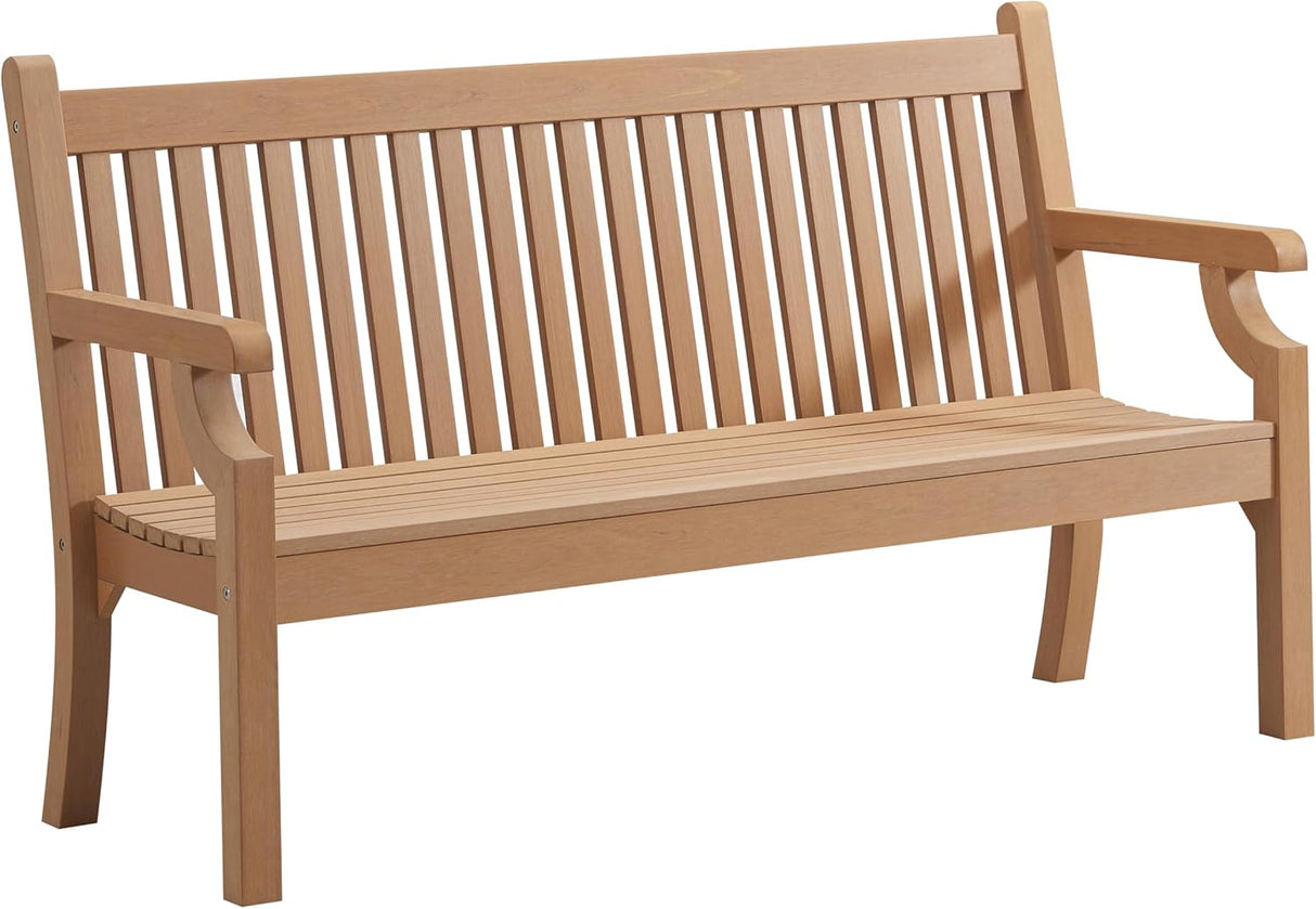 Winawood Sandwick Polymer Wood Effect 3 Seat Garden Bench - New Teak