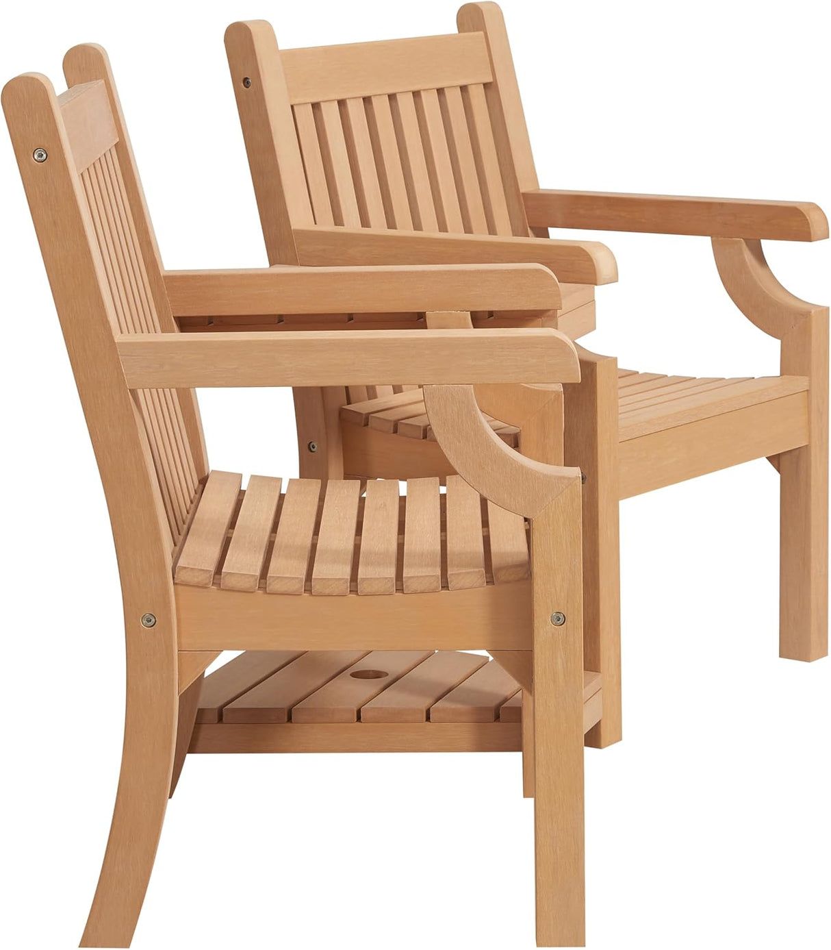 Winawood Sandwick Polymer Wood Effect Love Seat - New Teak