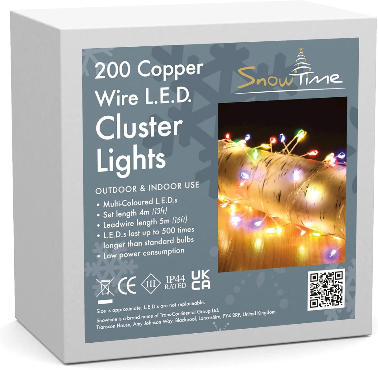 200 LED Copper Wire 4m Cluster Lights - Multicolour