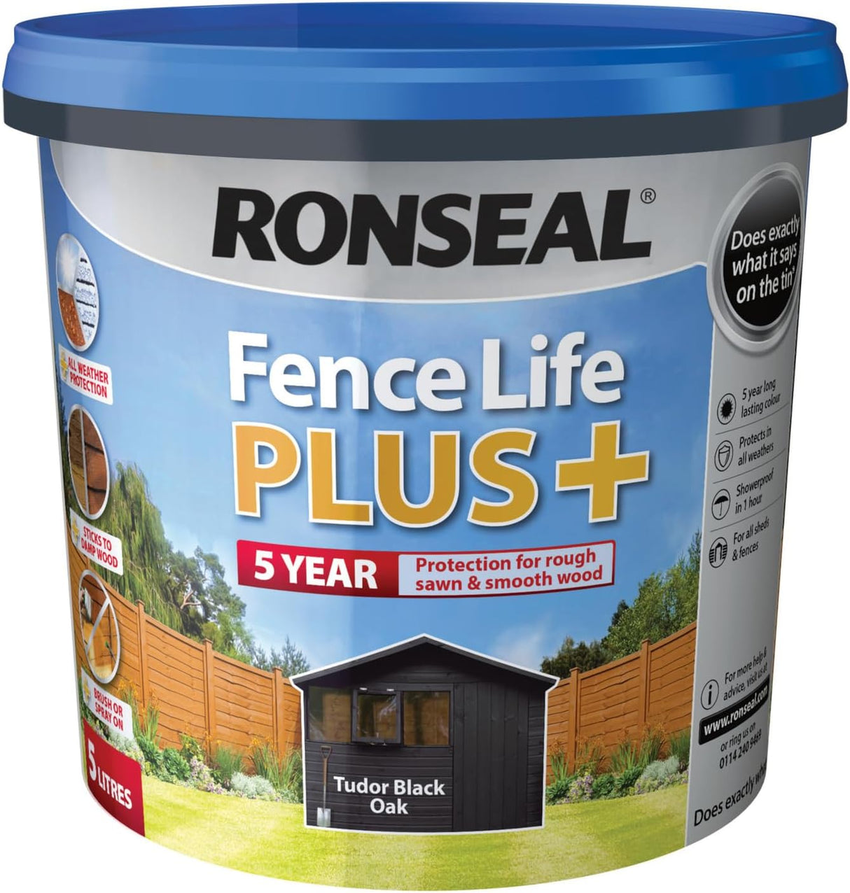Ronseal Fence Life Plus+ - Tudor Black Oak 5L