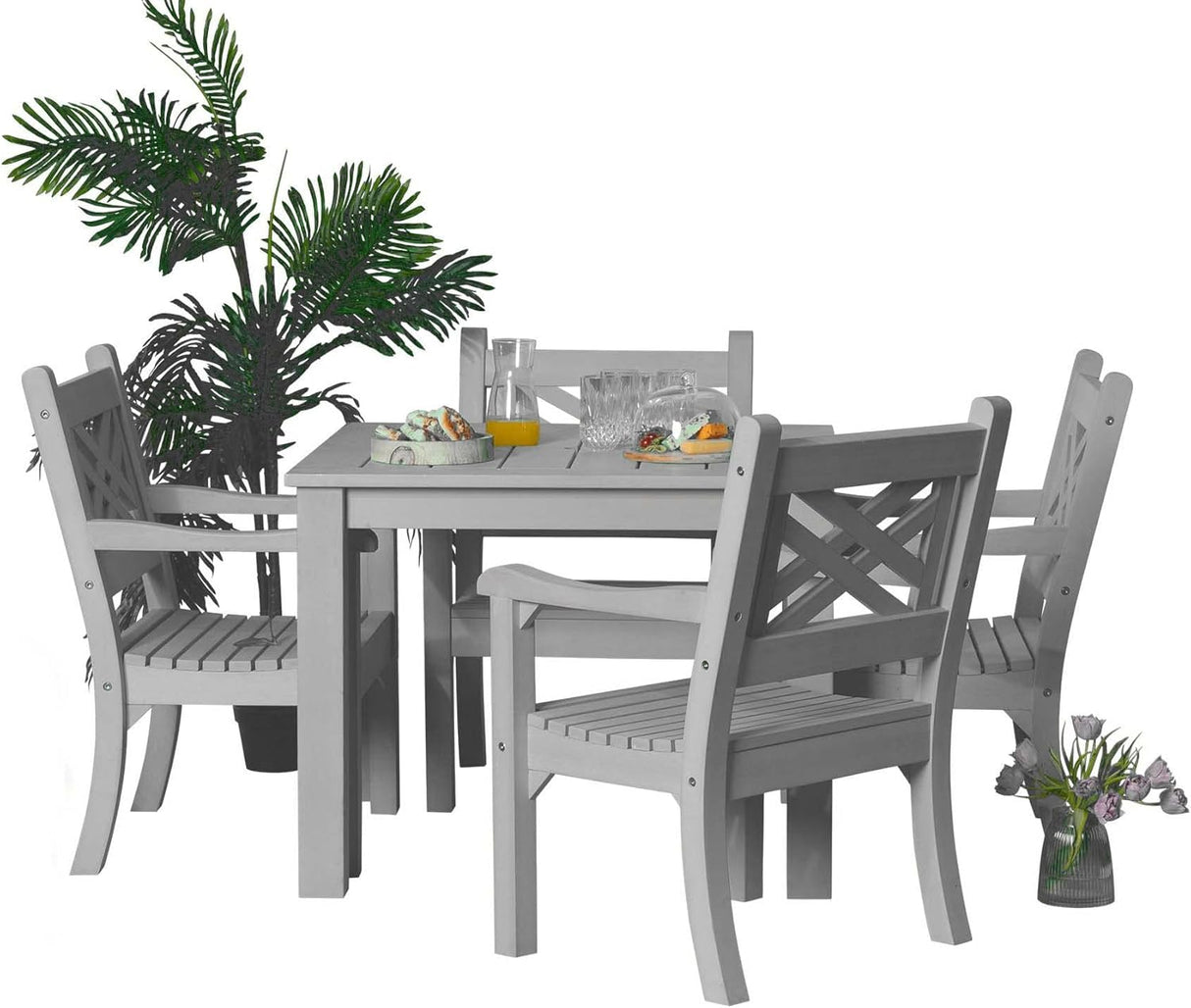 Winawood Sandwick Polymer Wood Effect Dining Table - Stone Grey