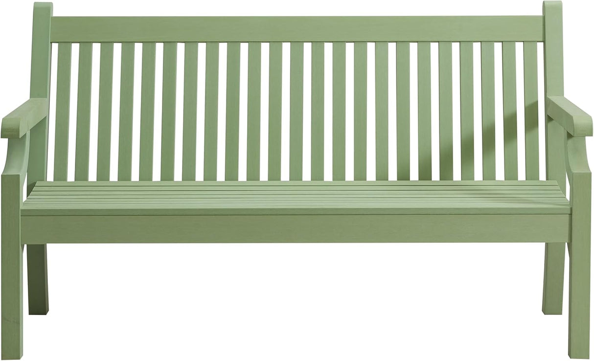 Winawood Sandwick Polymer Wood Effect 3 Seat Garden Bench - Duck Egg Green