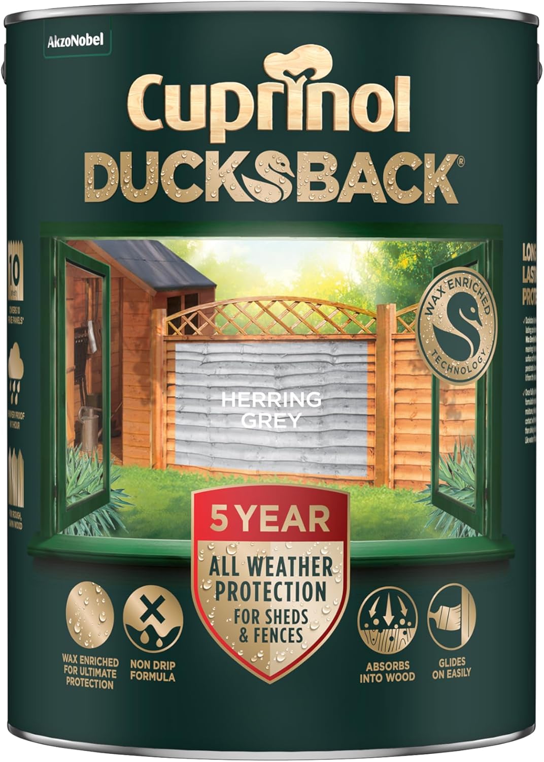 Cuprinol Ducksback 5 Year All Weather Protection Herring Grey 5L