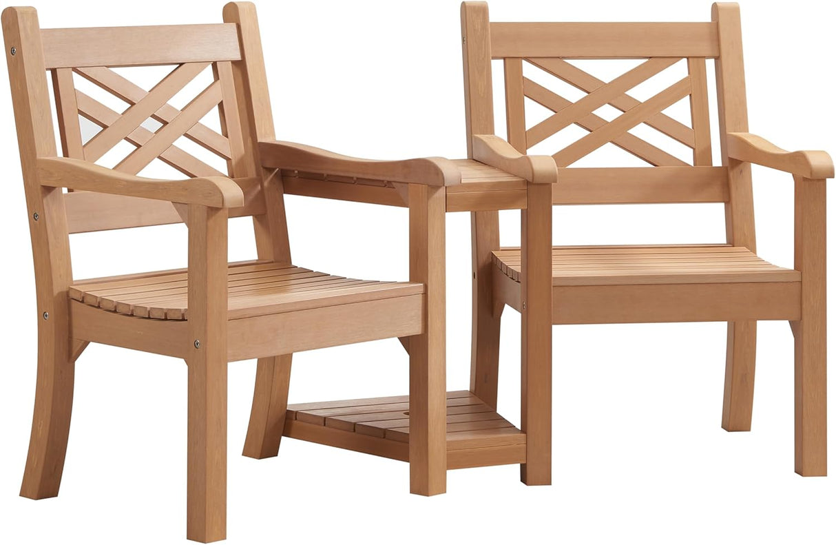 Winawood Speyside Polymer Wood Effect Love Seat - New Teak