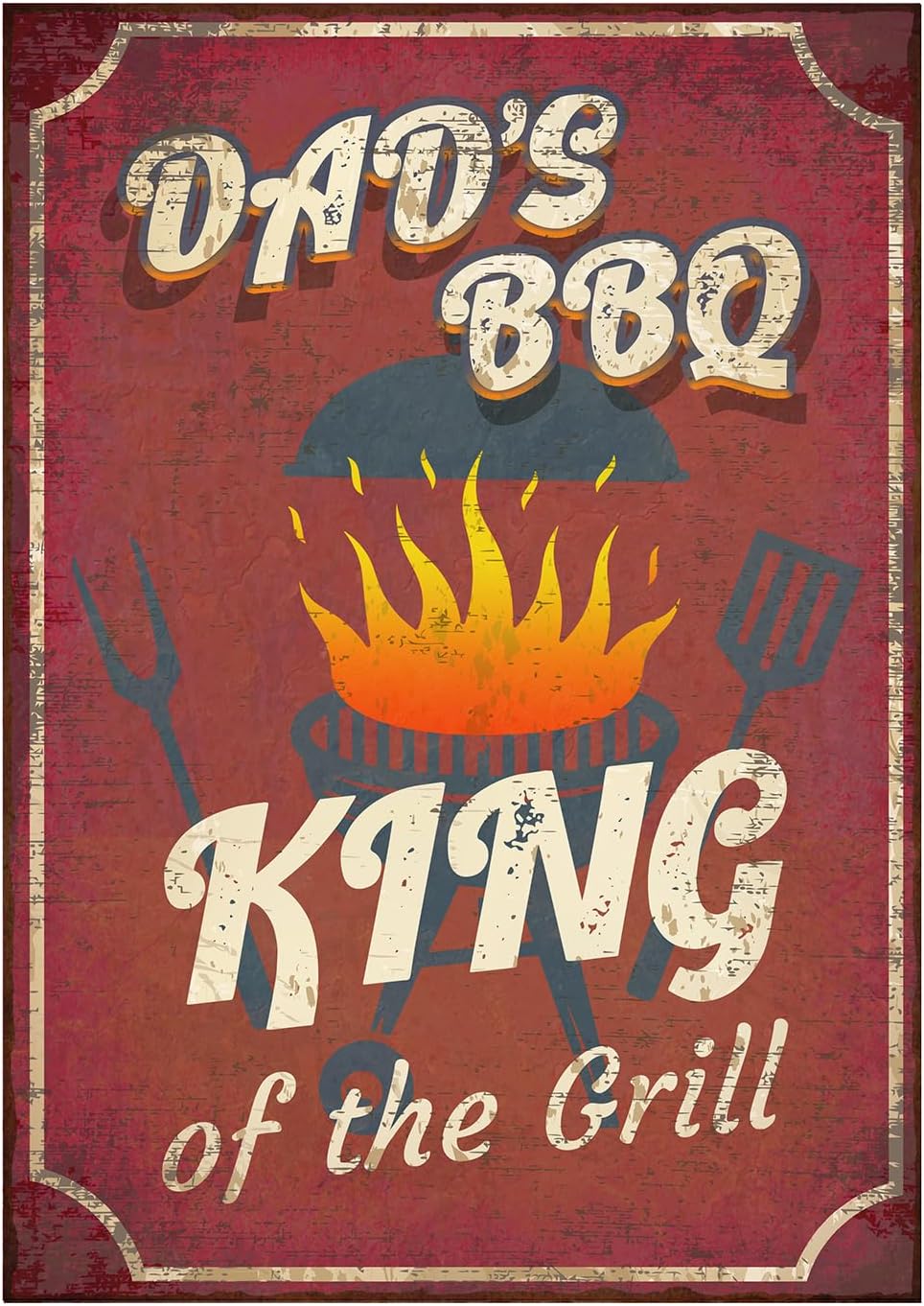 King of the Grill Metal Wall Sign
