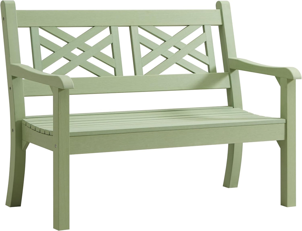 Winawood Speyside Polymer Wood Effect 2 Seat Bench - Duck Egg Green
