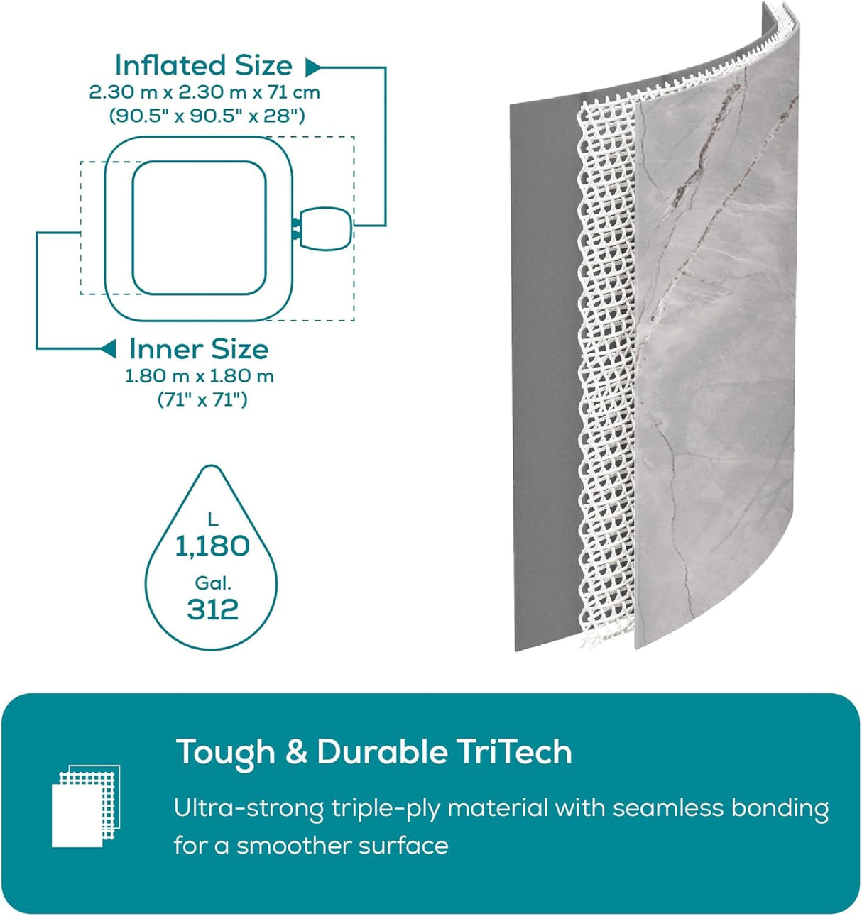 Lay-Z-Spa San Francisco, Intergrated EnergySense Liner, 10 HydroJet Massage System Inflatable Hot Tub, 5-7 Person