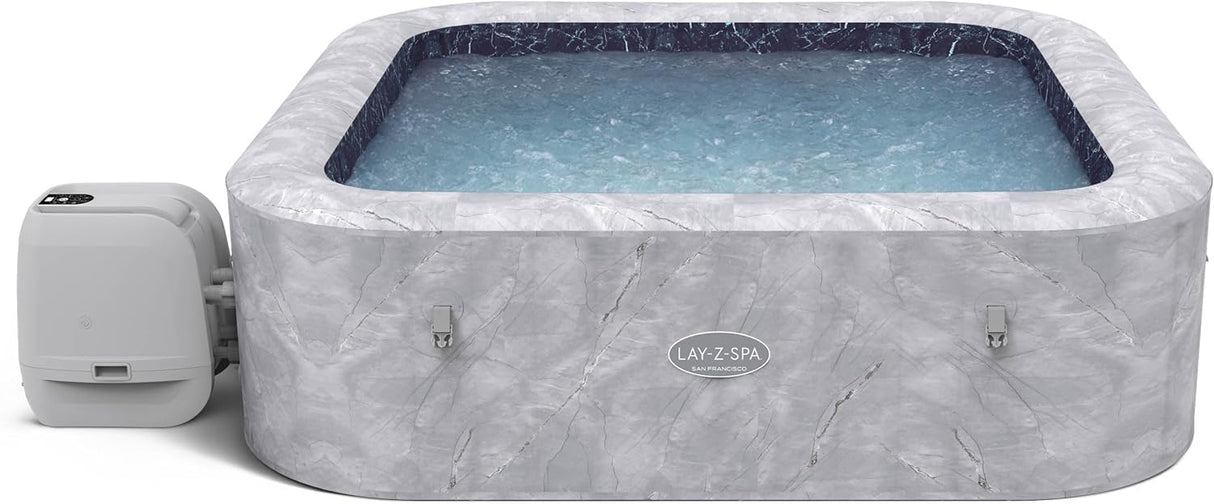 Lay-Z-Spa San Francisco, Intergrated EnergySense Liner, 10 HydroJet Massage System Inflatable Hot Tub, 5-7 Person