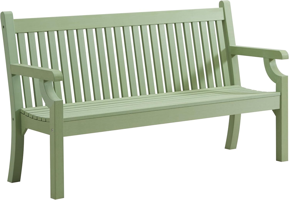 Winawood Sandwick Polymer Wood Effect 3 Seat Garden Bench - Duck Egg Green