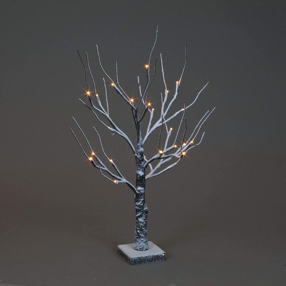 60cm Brown Snowy Twig Tree with 24 Warm White LEDs