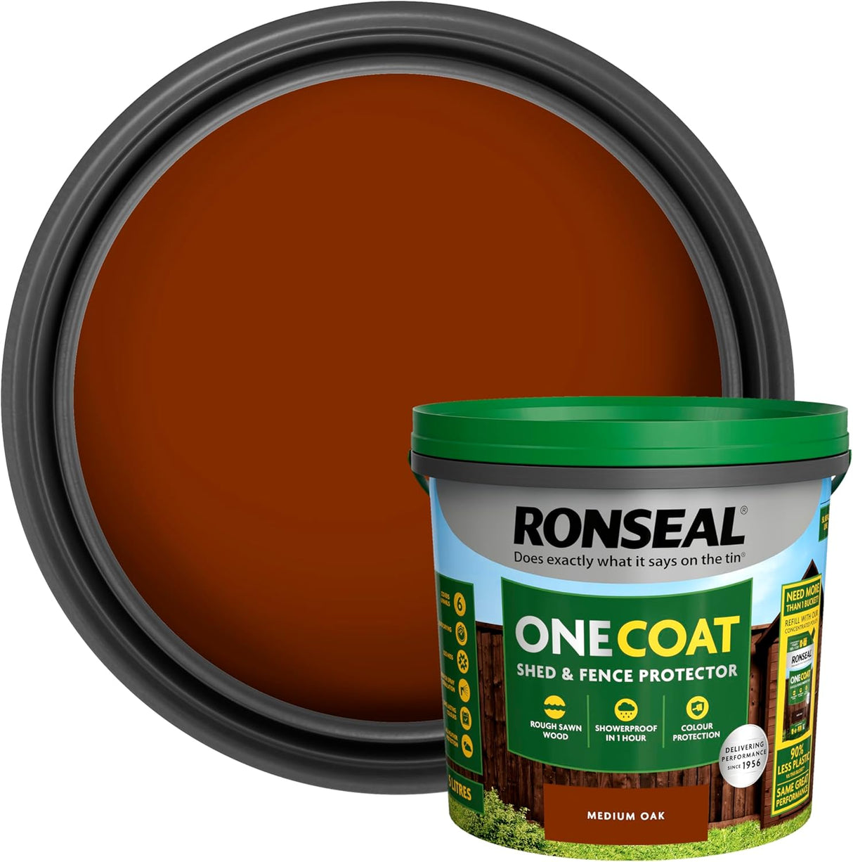 Ronseal One Coat Shed and Fence Protector Medium Oak 5L