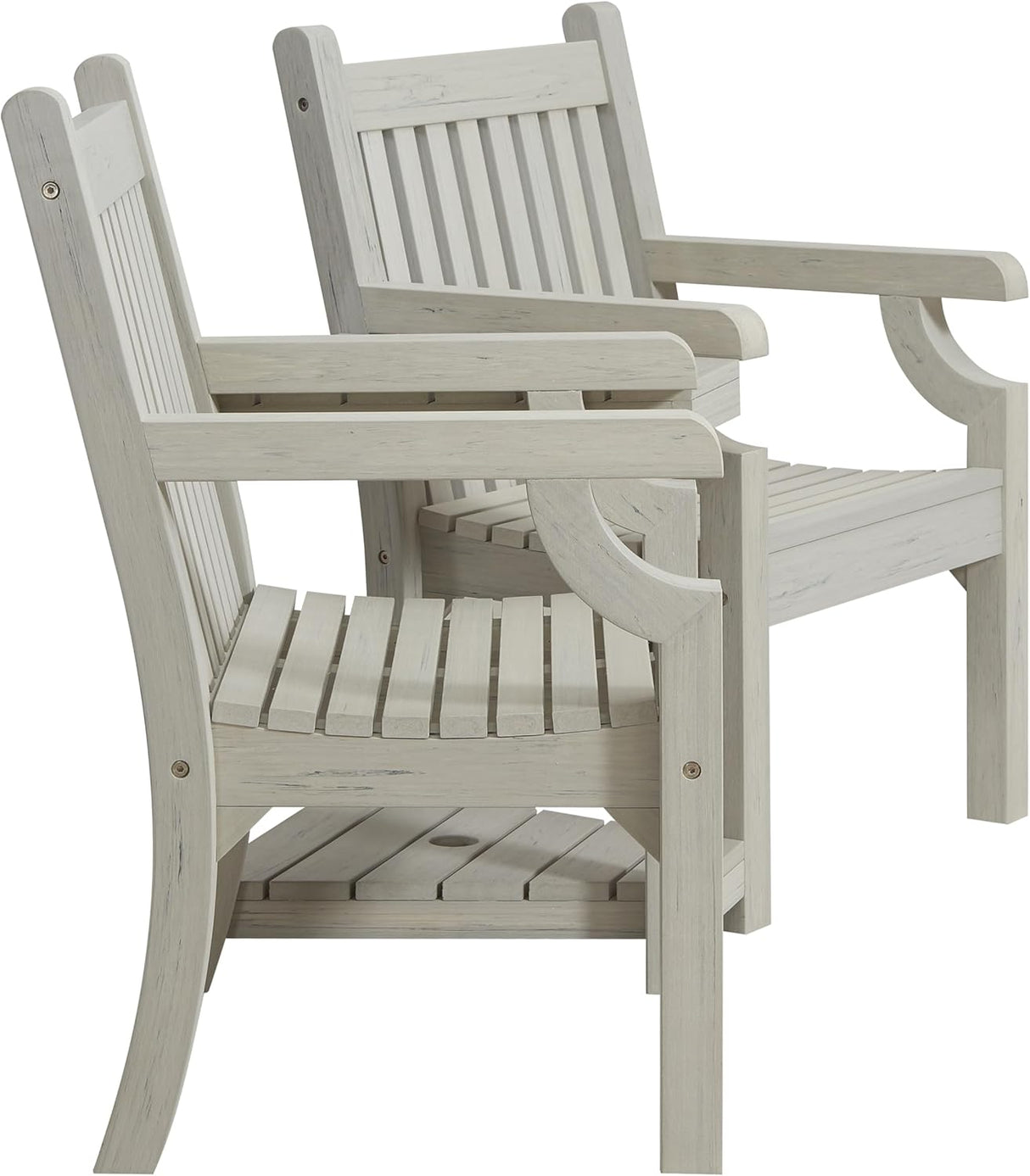 Winawood Sandwick Polymer Wood Effect Love Seat - Stone Grey