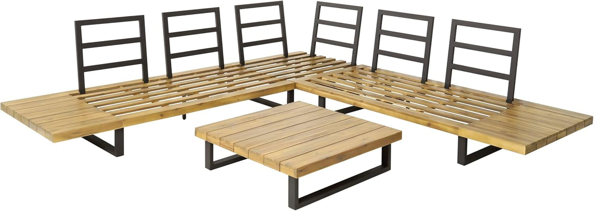 William L Shape Corner Lounge Set with Grey Cushions
