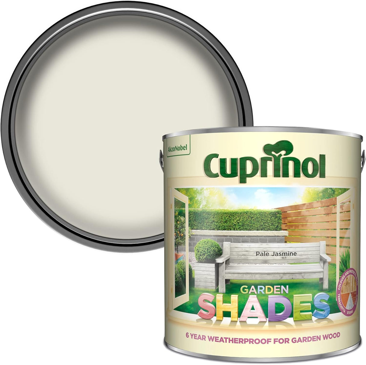 Cuprinol Garden Shades in Pale Jasmine - Suitable for Wood and Stone 2.5L