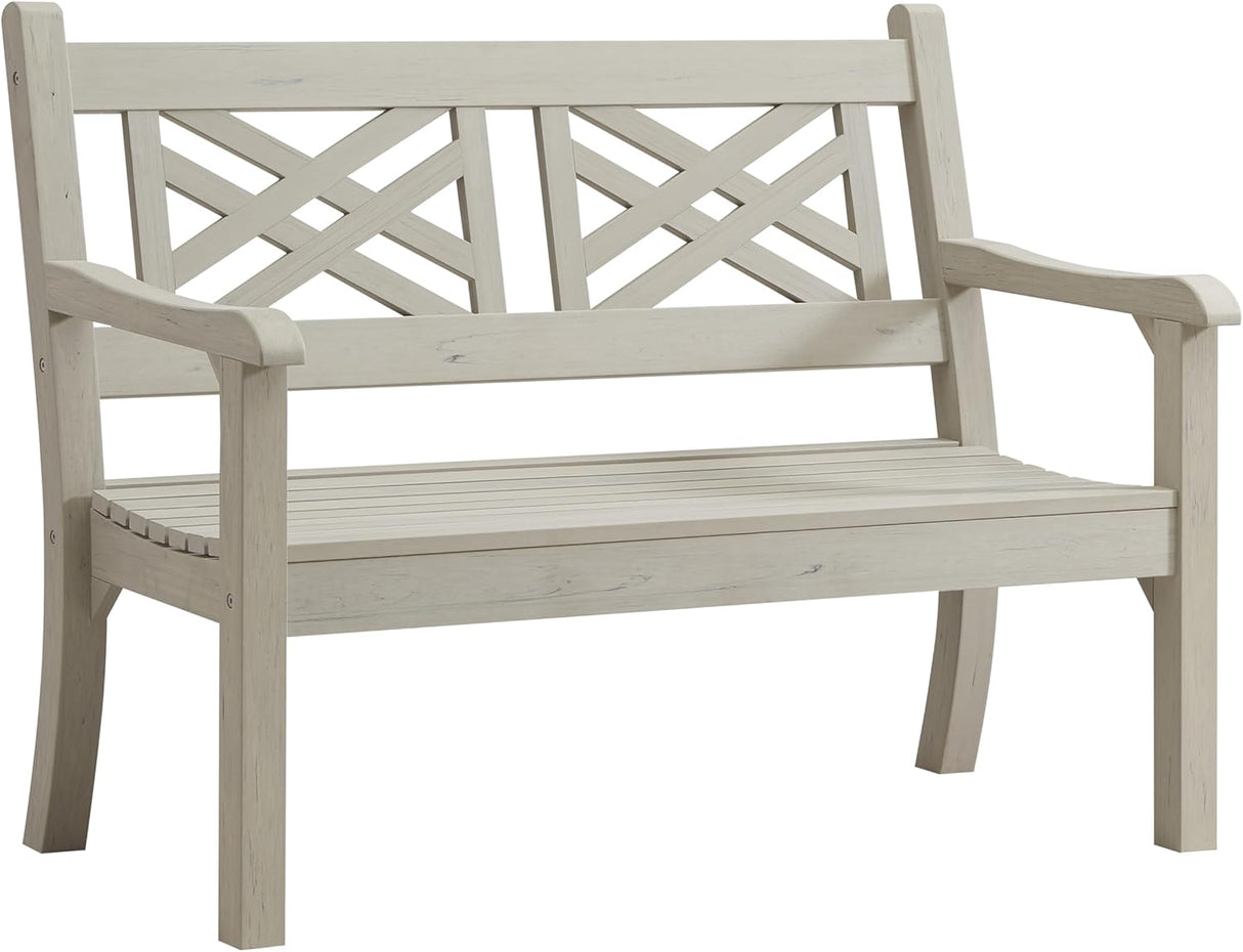 Winawood Speyside Polymer Wood Effect 2 Seat Bench - Stone Grey