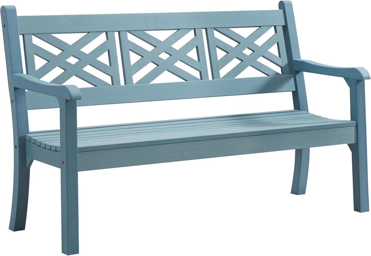 Winawood Speyside Polymer Wood Effect 3 Seat Bench - Powder Blue