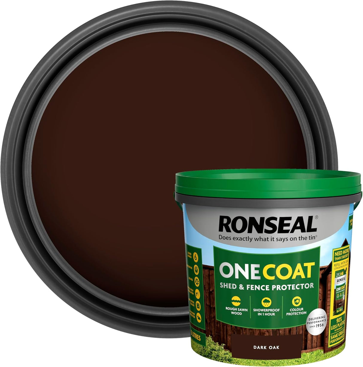 Ronseal One Coat Shed and Fence Protector Dark Oak 5L