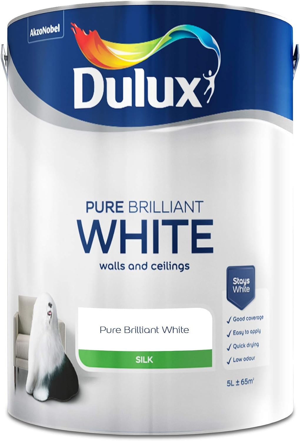 Dulux Silk Pure Brilliant White 5L