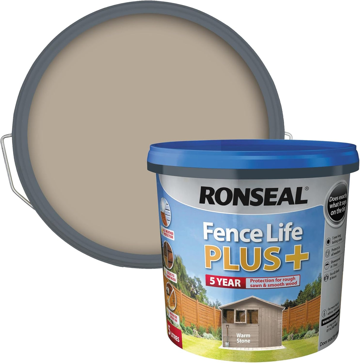 Ronseal Fence Life Plus+ - Warm Stone 5L