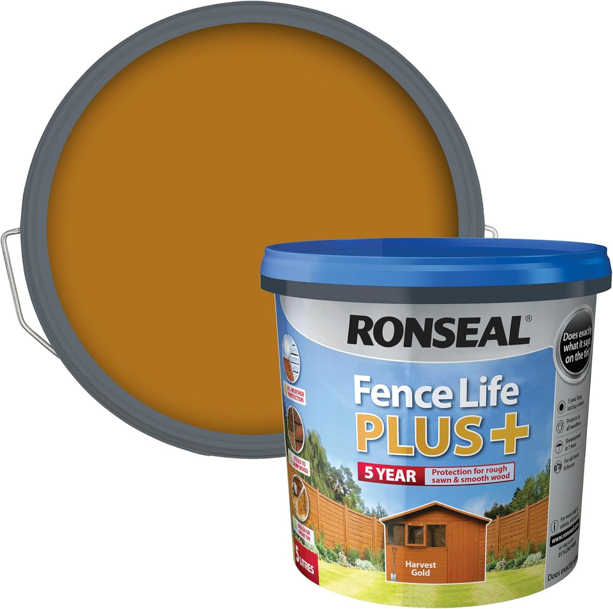 Ronseal Fence Life Plus+ - Harvest Gold 5L