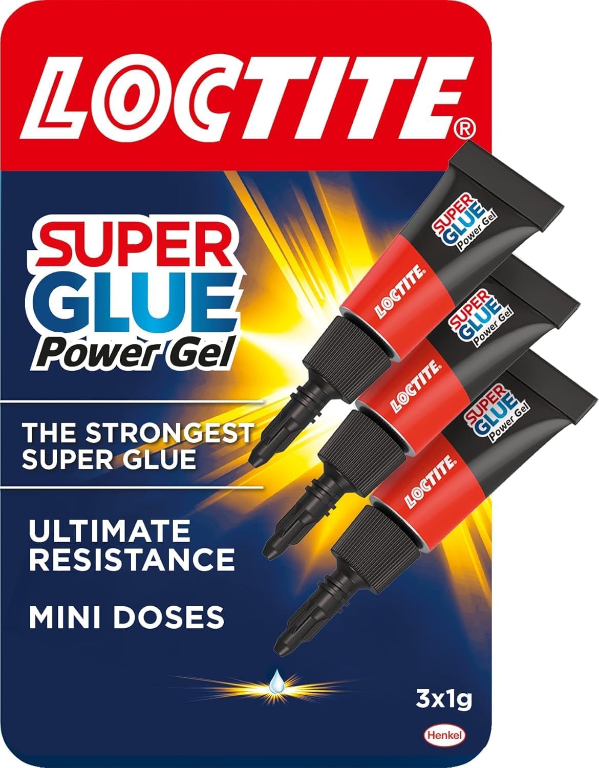 Loctite Mini Trio Power Gel, Strong Super Glue Gel for Repairs