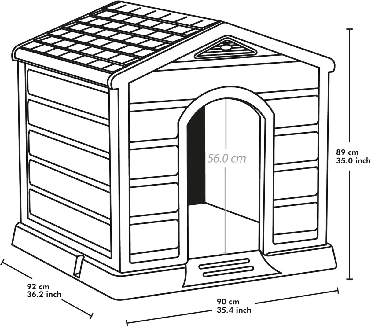 Dog House Kennel for Medium to Large Breeds - Green Roof