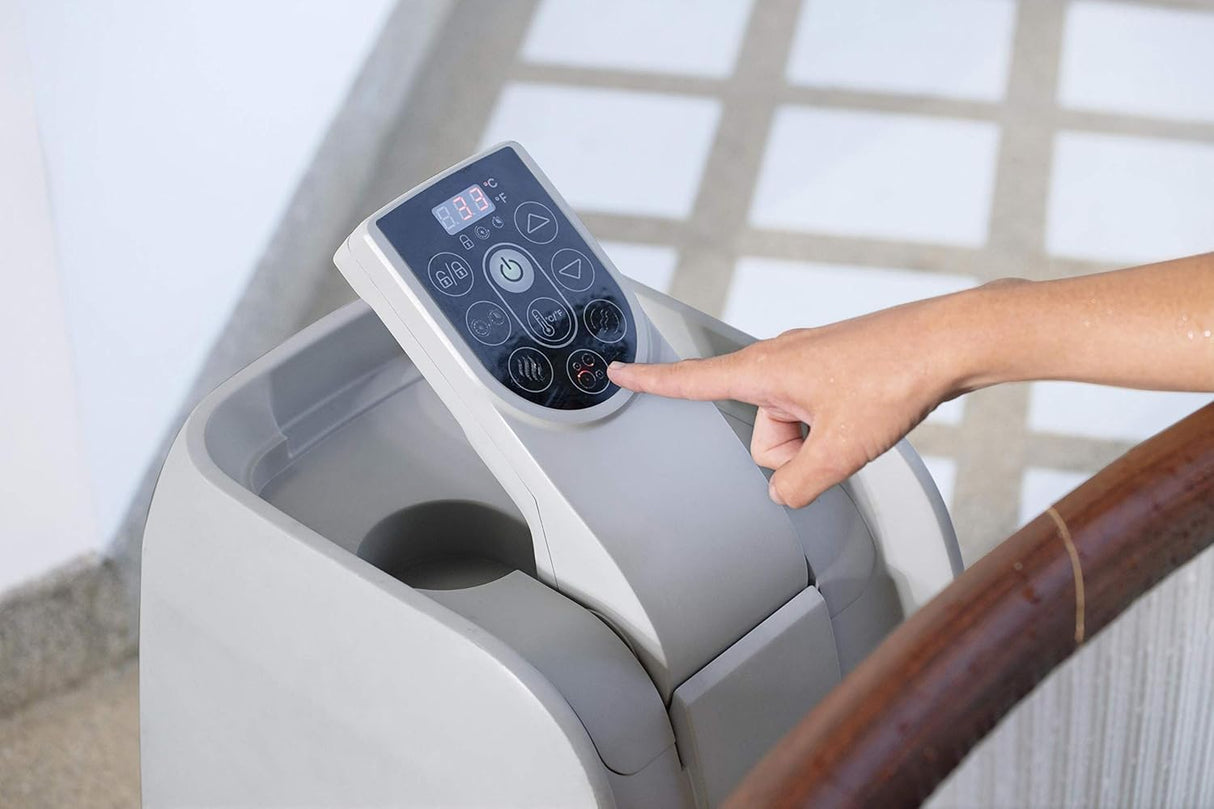 Lay-Z-Spa Helsinki Hot Tub, 180 AirJet Wood Effect Inflatable Spa, 5-7 Person