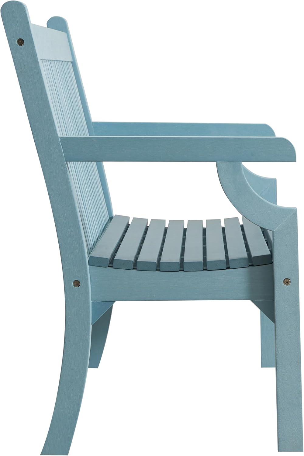 Winawood Sandwick Polymer Wood Effect 2 Seat Garden Bench - Powder Blue