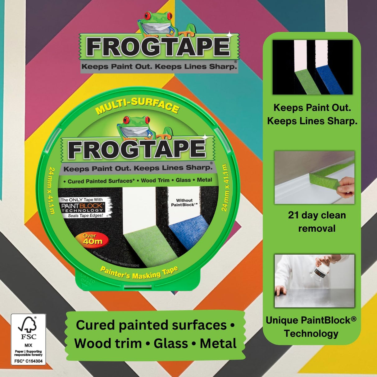 Frog Tape Green Multi Surface Painters Masking Tape 24mm x 41.1m