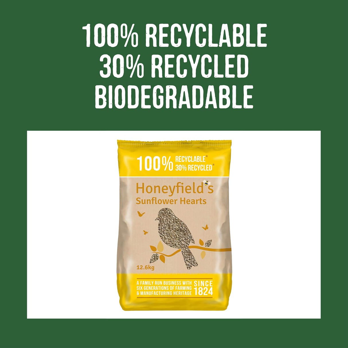 Honeyfields Sunflower Hearts 12.6kg