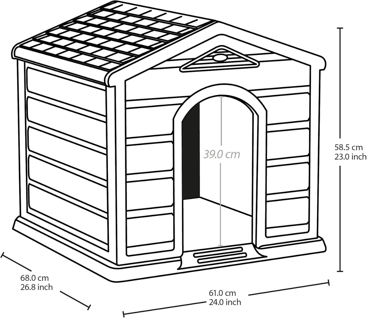 Dog House Kennel for Small Breeds - Green Roof
