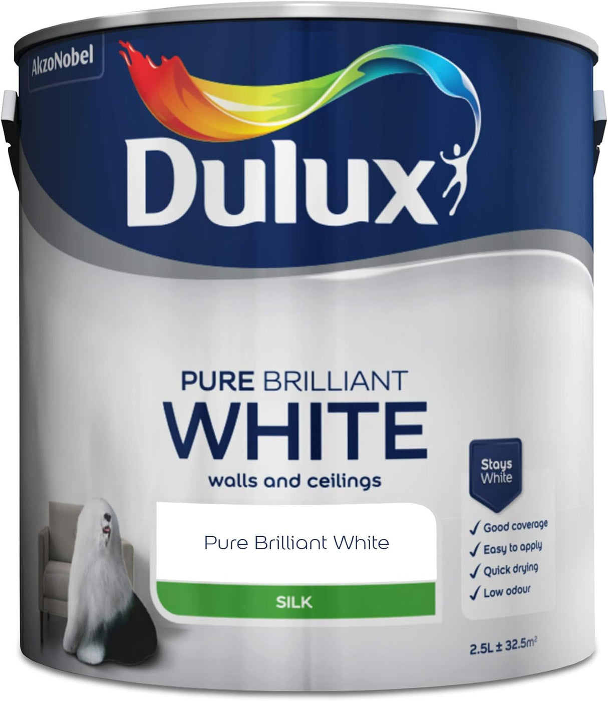 Dulux Silk Pure Brilliant White 2.5L
