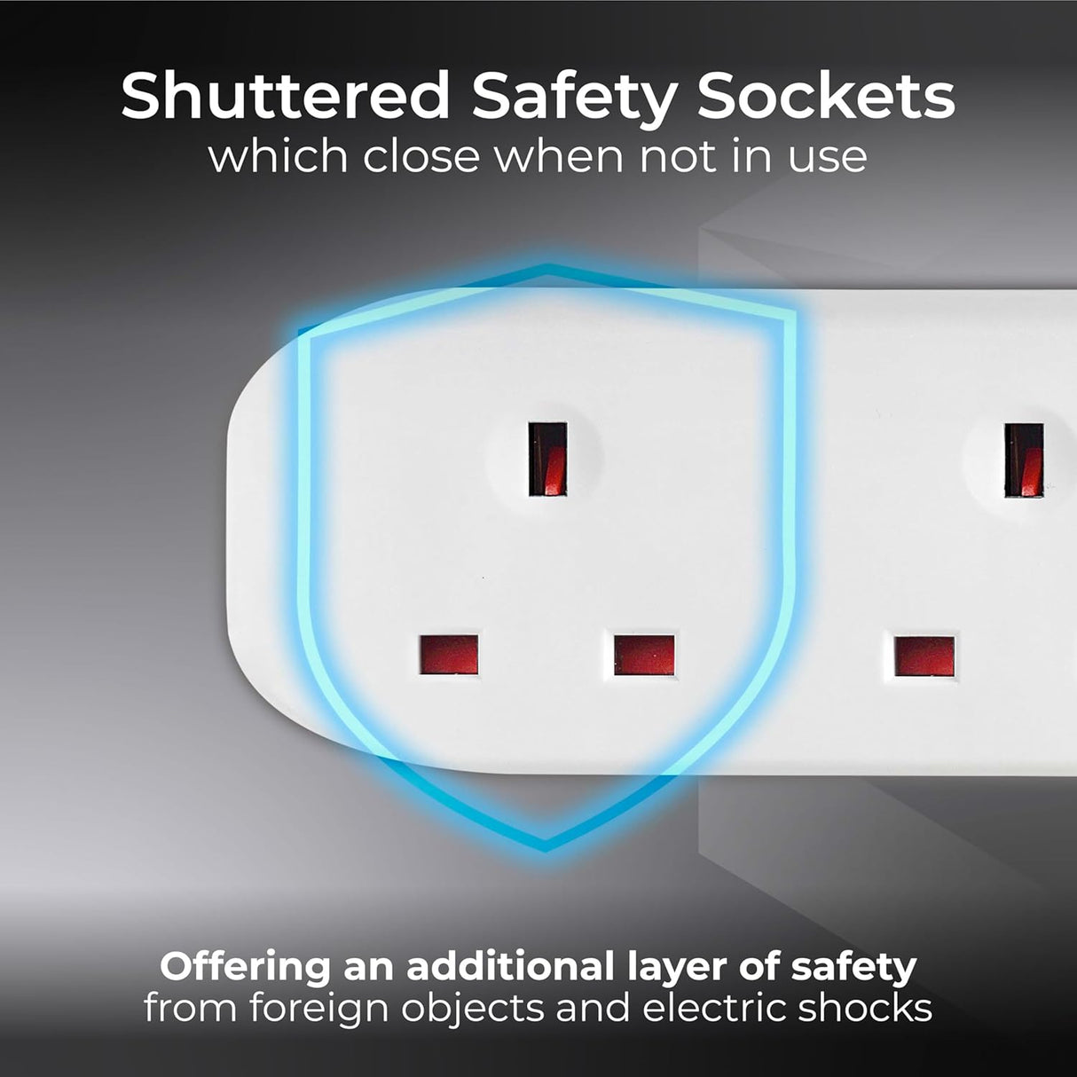 Four Socket Extension Lead, Unswitched, 5 Metre Cable, 4-Way Plug Extension Cable