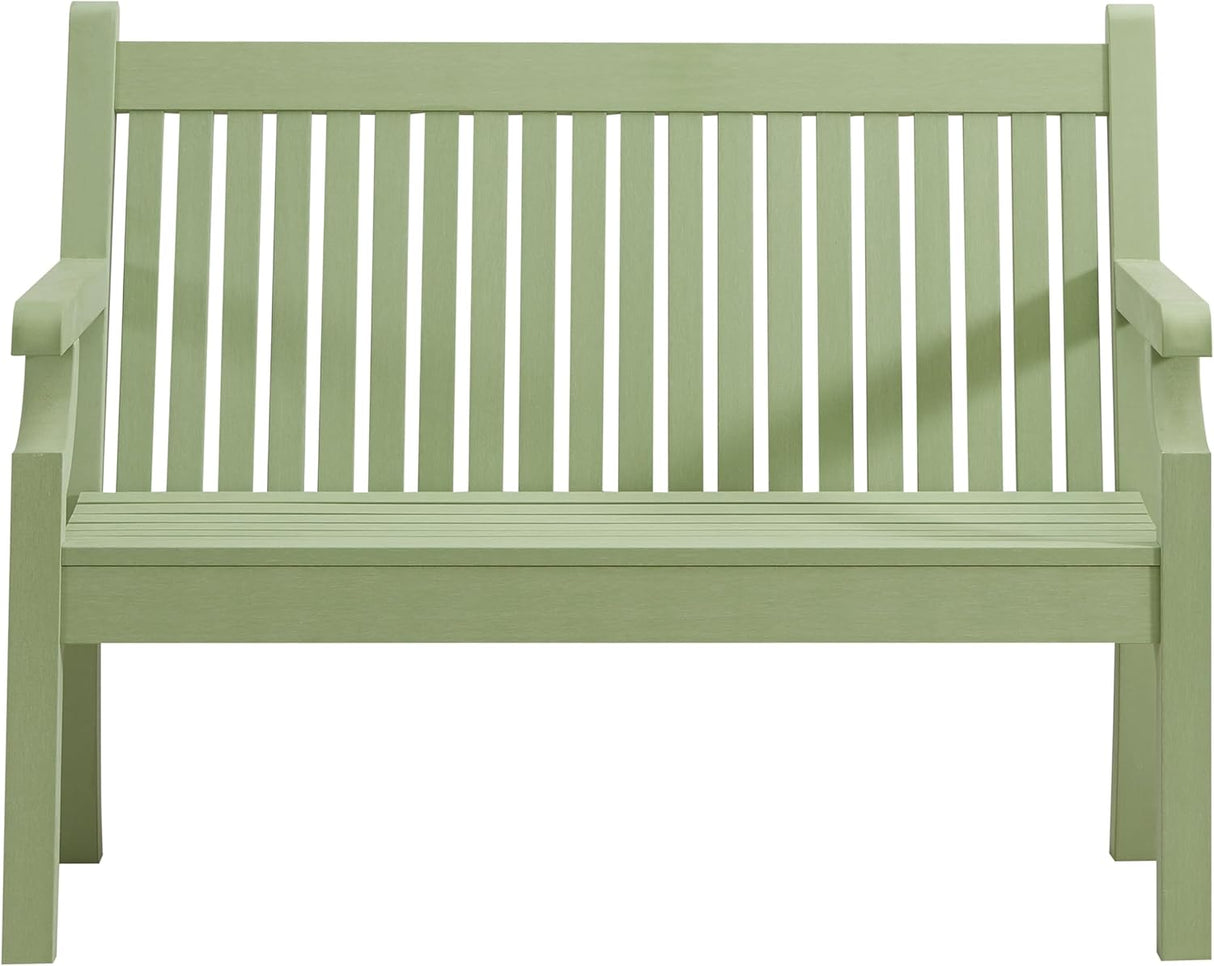 Winawood Sandwick Polymer Wood Effect 2 Seat Garden Bench - Duck Egg Green