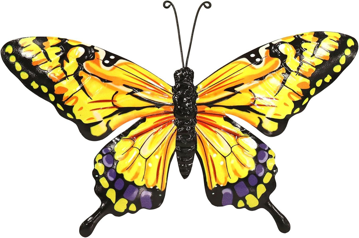 Large Yellow Butterfly Metal Wall Art