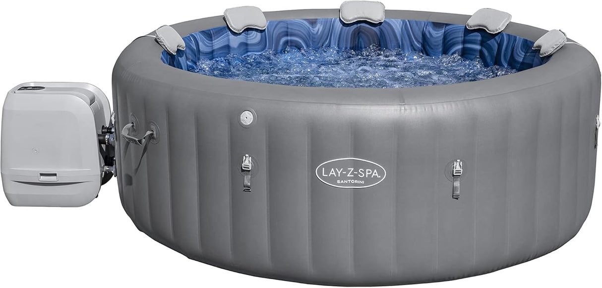 Lay-Z-Spa Santorini Pro Built in LED Light, 10 HydroJet System, 5-7 Person