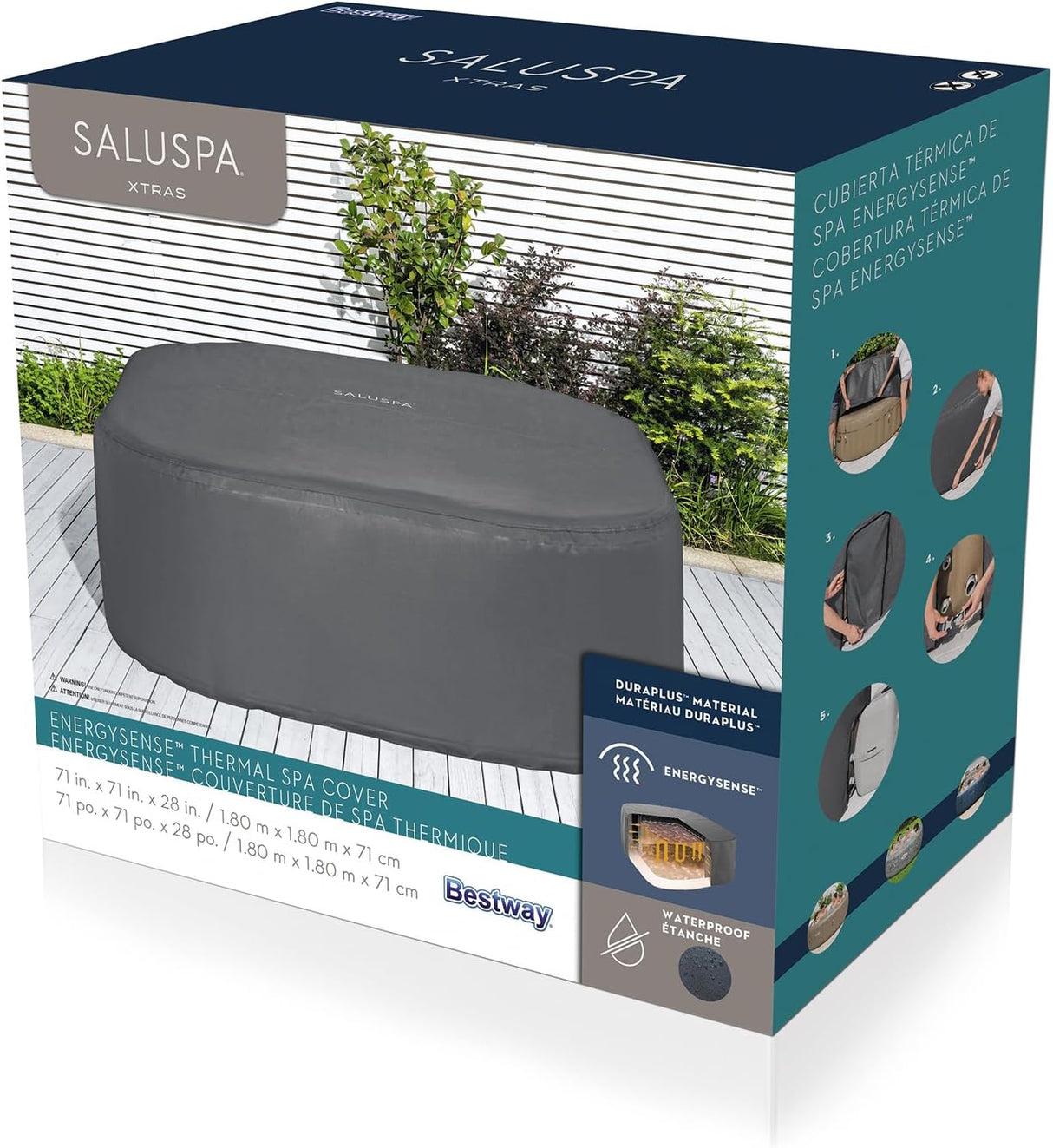 Square Thermal Spa Cover (71" x 71" x 28")