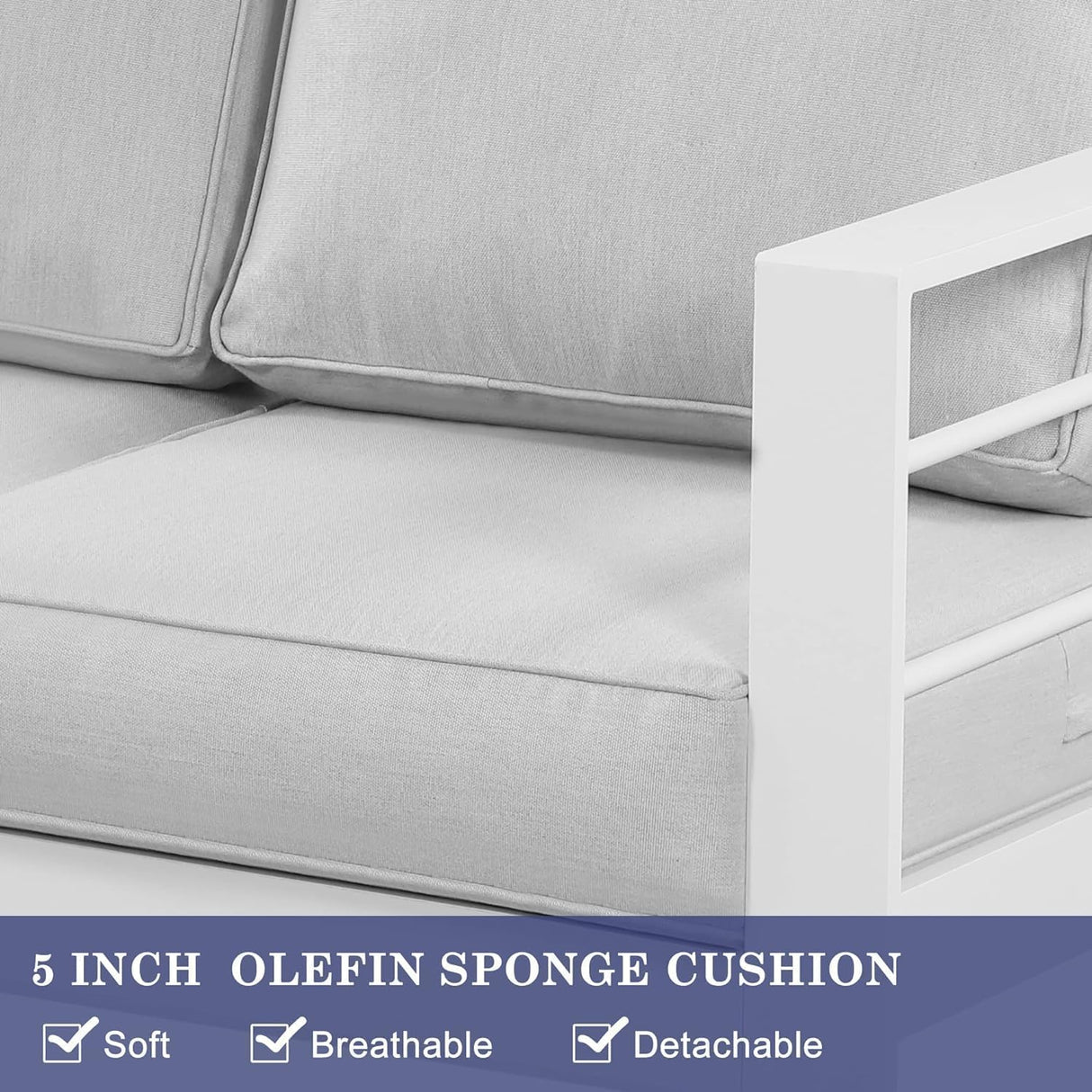 Wisteria Lane Aluminium Loveseat, 2 Seat Sofa - White